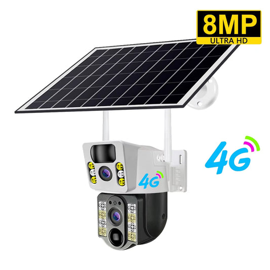 V40 4G 8MP solar Security Camera with 4G/WiFi Options Dual-Light Night Vision