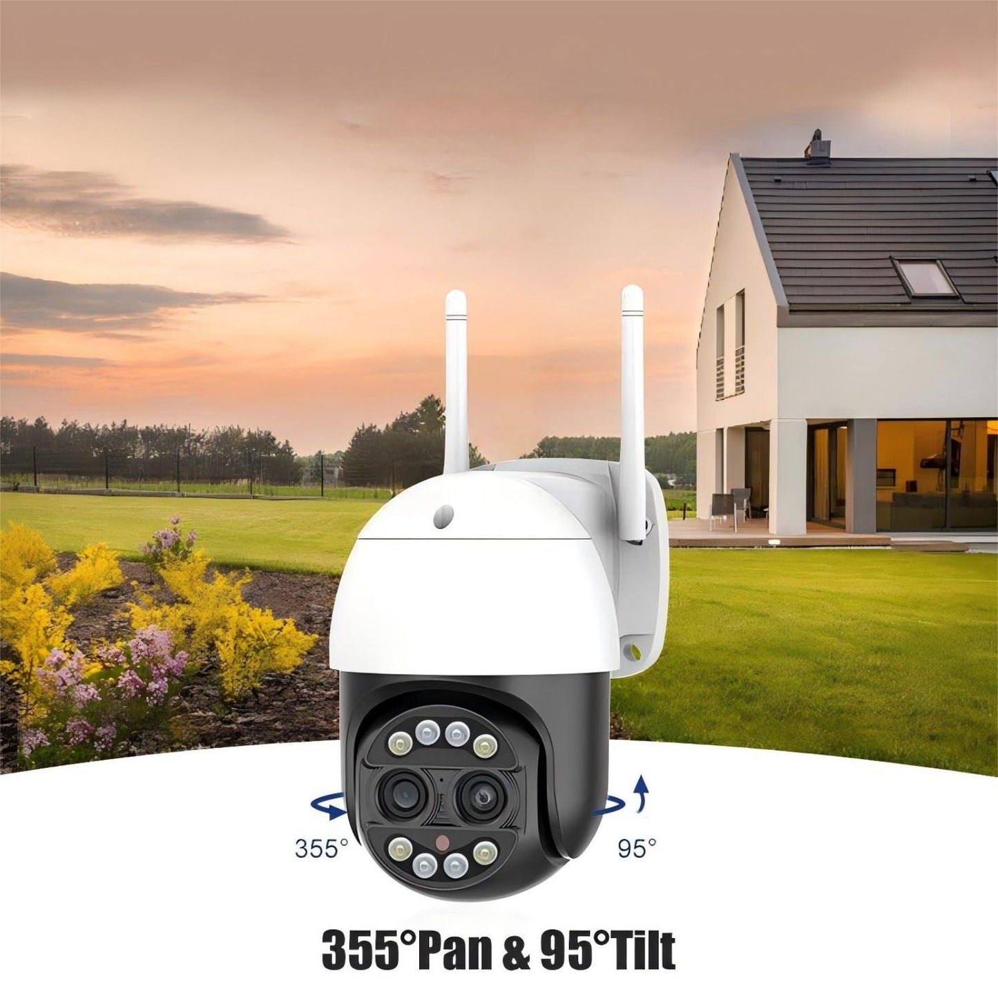 A8S Outdoor Camera with Color Night Vision 8x Zoom Wireless Connectivity Weatherproof
