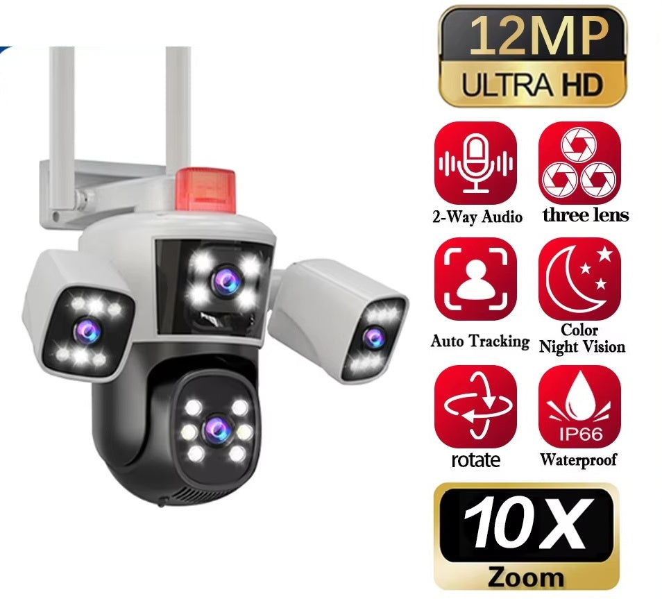 V49 6K Three-Lens PTZ solar security cameras nz