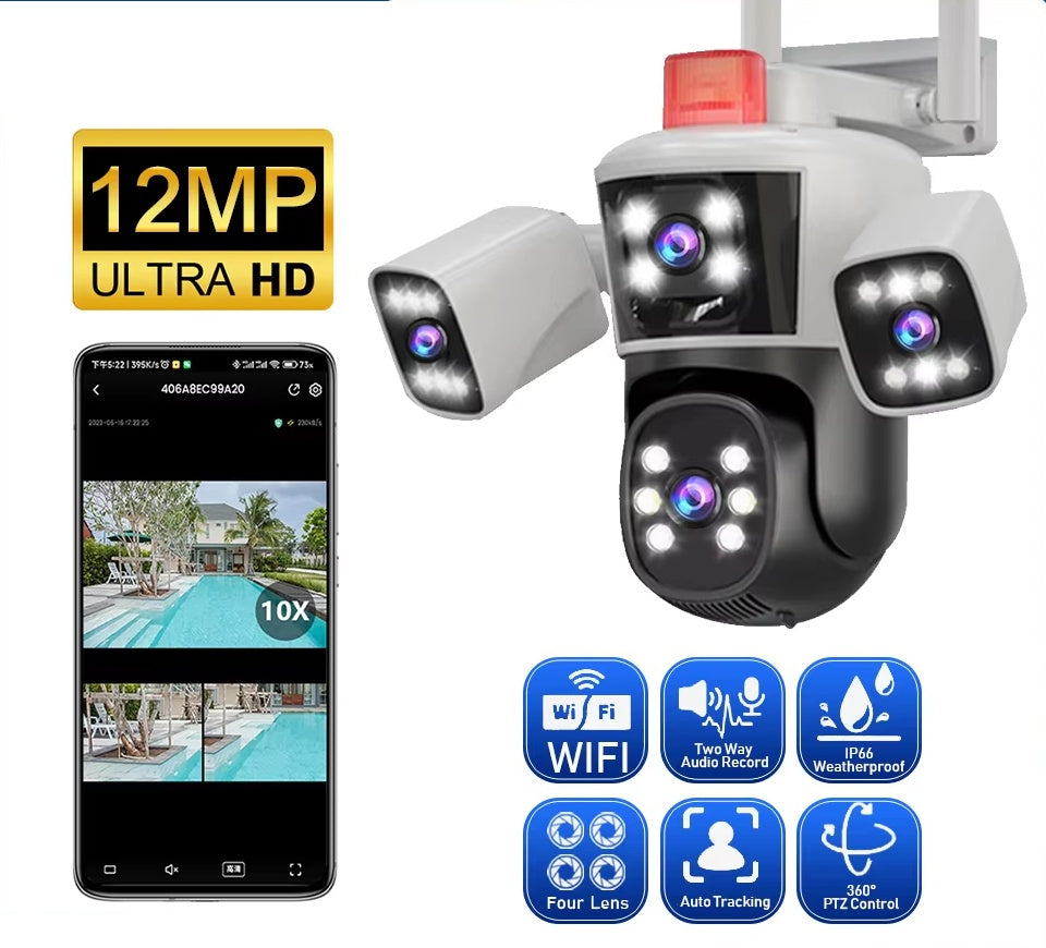 V49 6K Three-Lens PTZ solar security cameras nz