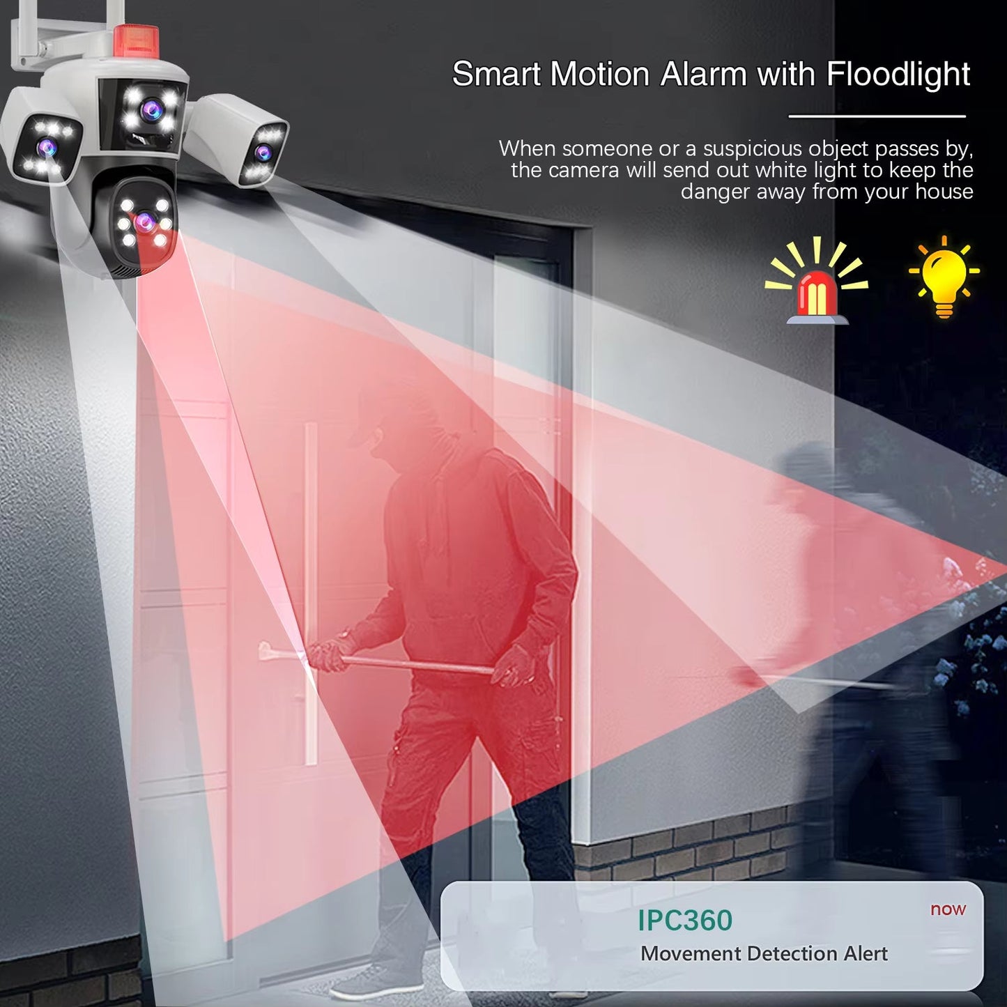 V49 6K Three-Lens PTZ solar security cameras nz