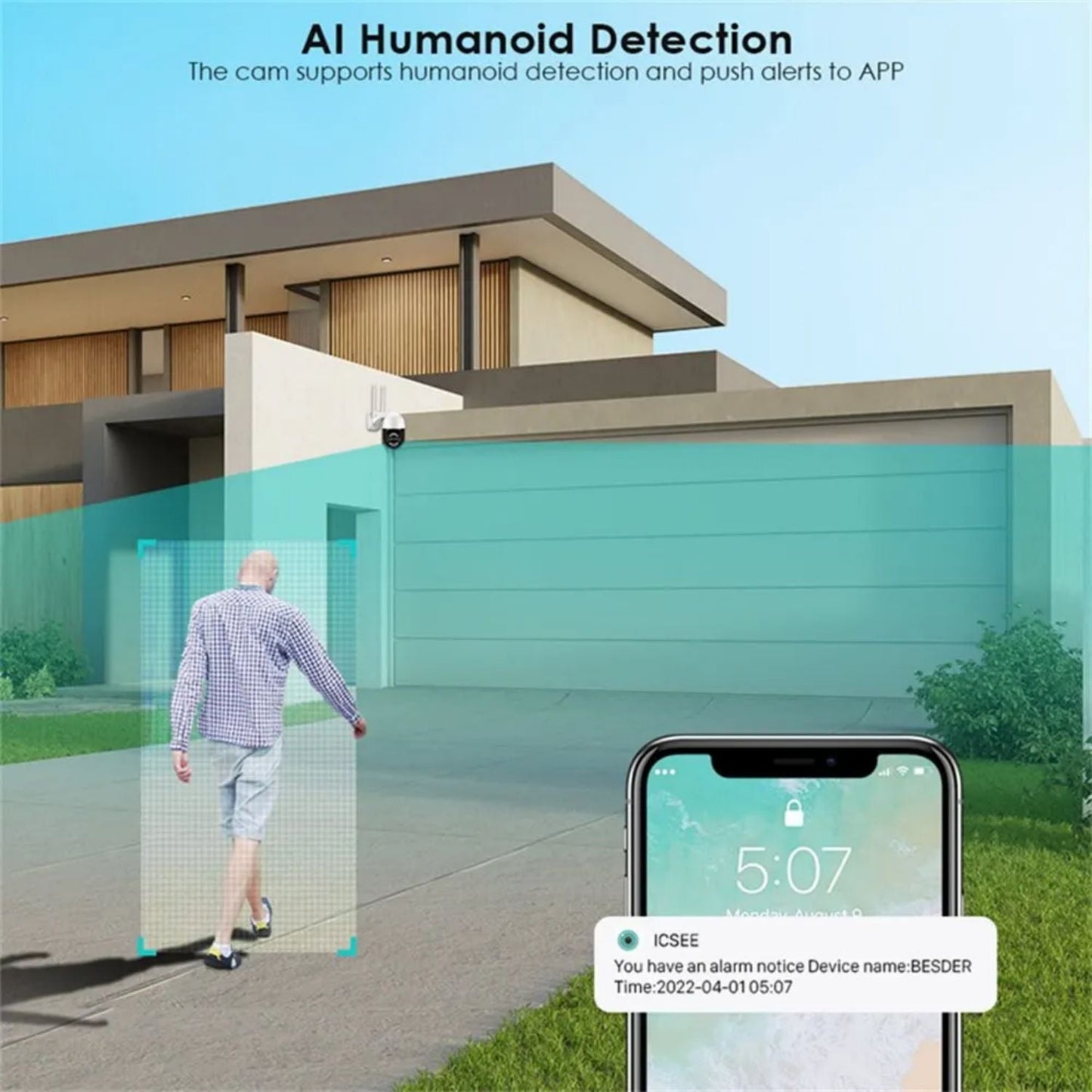 A8S Outdoor Camera with Color Night Vision 8x Zoom Wireless Connectivity Weatherproof