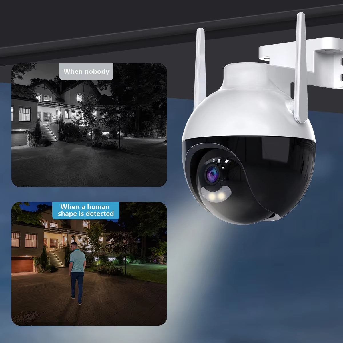 PTZ 8MP HD security Camera with 5x Digital Zoom AI Human Detection